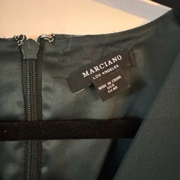 Marciano Deep Teal V-Neck Midi Sheath Dress - Picture 3 of 3